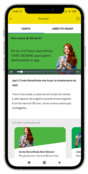 Smartphone con immagine dell'App Postepay